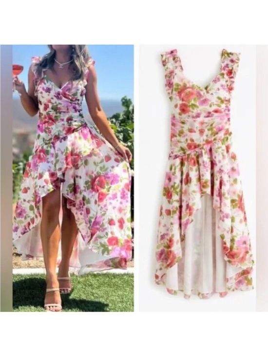 Abercrombie & Fitch Dresses & Skirts - Abercrombie & Fitch Floral Ruffle High-Low Maxi Dress Size Medium NWT